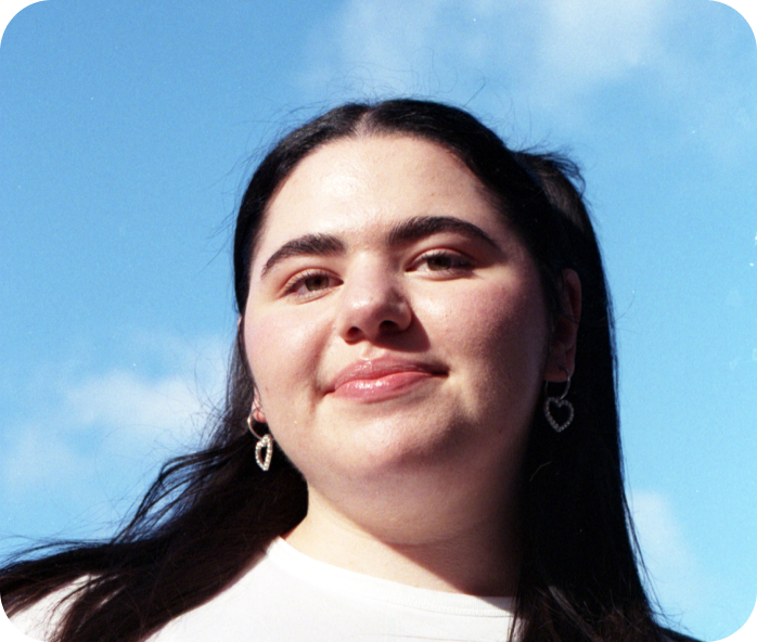 a teen girl smiling